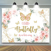 Wenig Schmetterling Ist An Ihr Weg Babydusche Hintergrund
